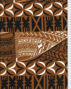 Polynesian fabric ATUA Brown - Tissushop